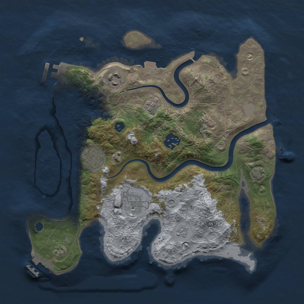Rust Map: Procedural Map, Size: 3000, Seed: 1986274831, 12 Monuments