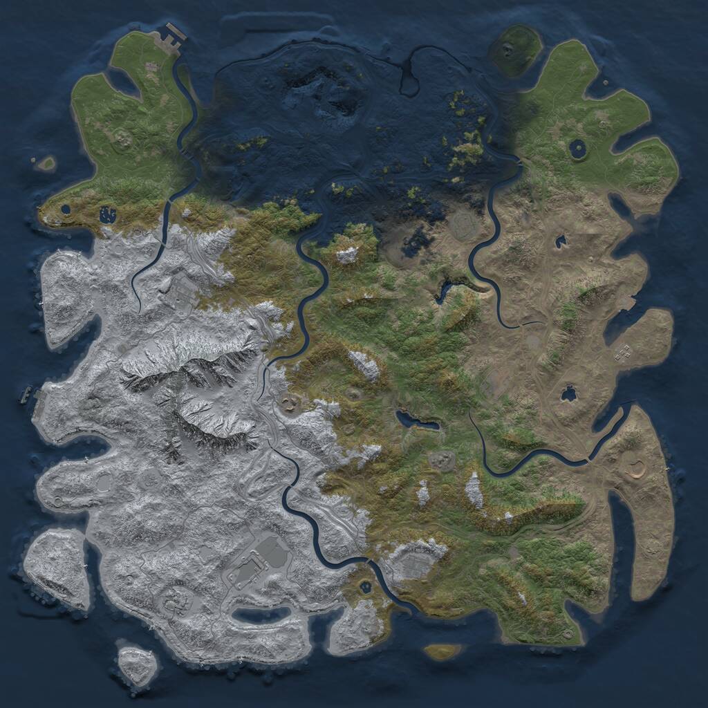 Rust Map: Procedural Map, Size: 6000, Seed: 5860, 17 Monuments
