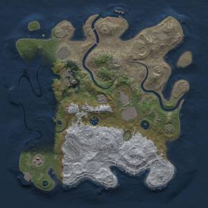 Thumbnail Rust Map: Procedural Map, Size: 3500, Seed: 55349428, 14 Monuments
