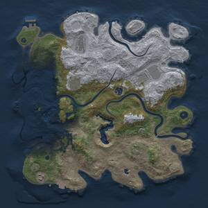 Thumbnail Rust Map: Procedural Map, Size: 4000, Seed: 1768608127, 13 Monuments