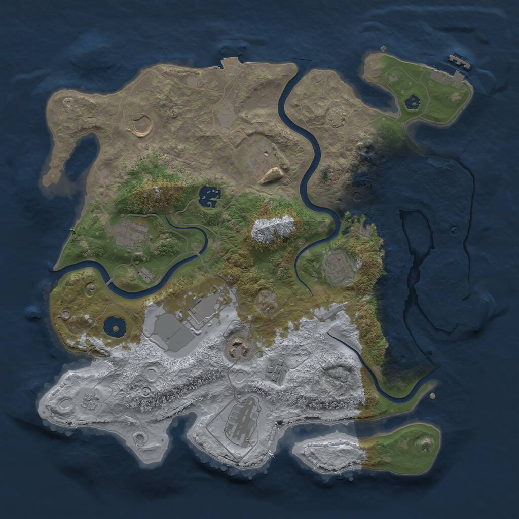 Rust Map: Procedural Map, Size: 3500, Seed: 584141846, 15 Monuments
