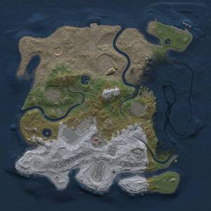 Thumbnail Rust Map: Procedural Map, Size: 3500, Seed: 584141846, 15 Monuments