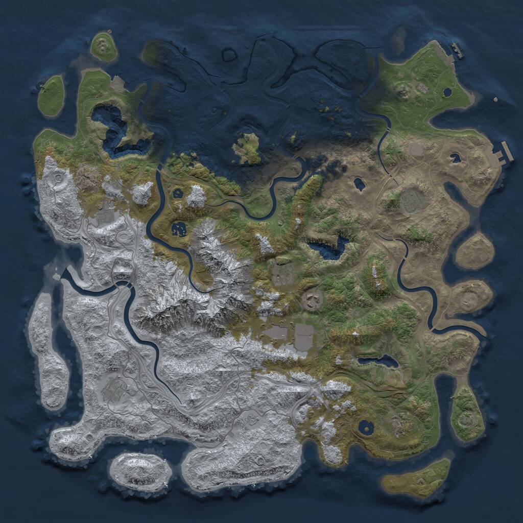 Rust Map: Procedural Map, Size: 5000, Seed: 6476732, 15 Monuments