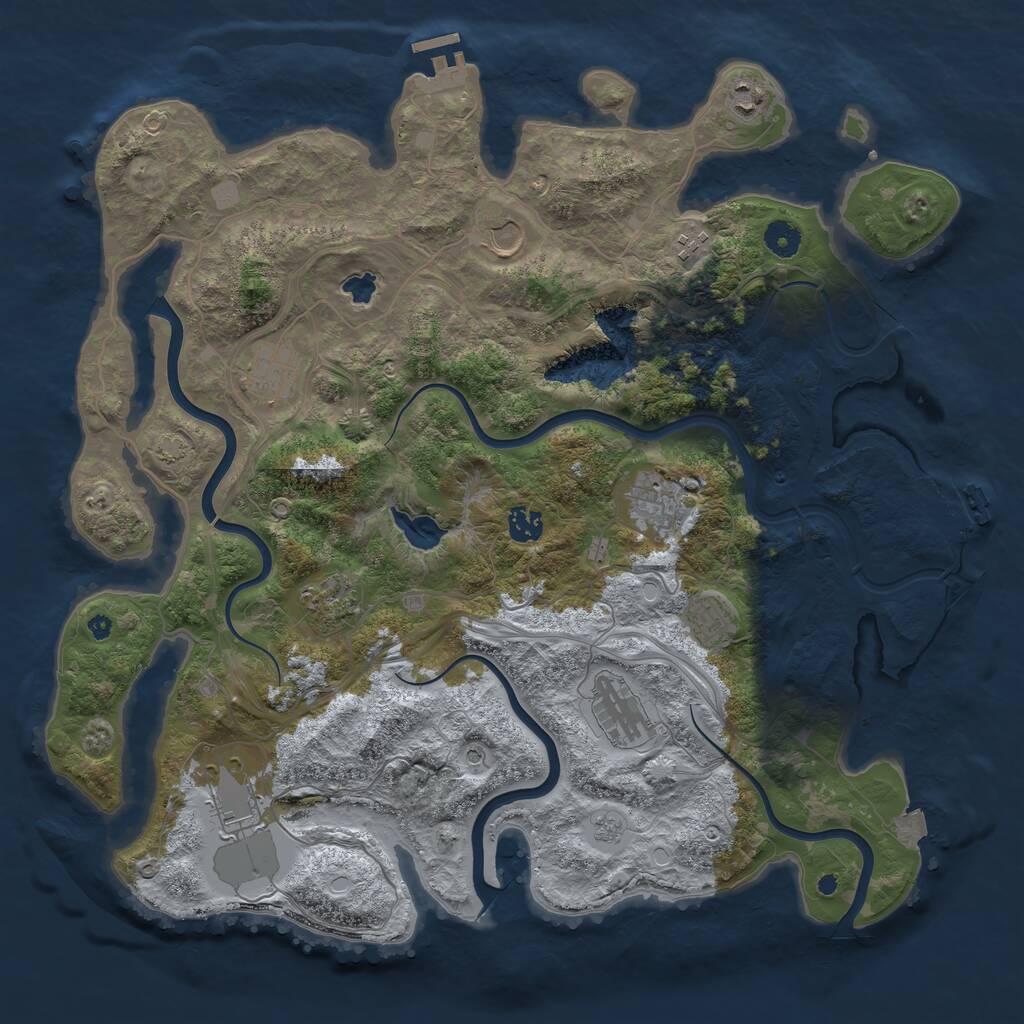 Rust Map: Procedural Map, Size: 4250, Seed: 830661454, 16 Monuments