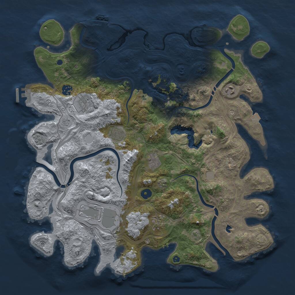 Rust Map: Procedural Map, Size: 4250, Seed: 1117532433, 14 Monuments