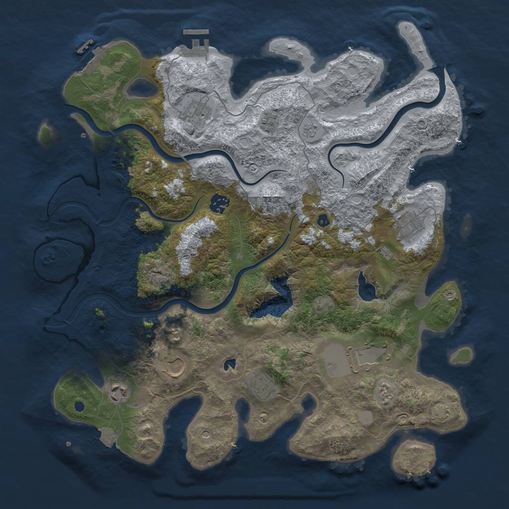 Rust Map: Procedural Map, Size: 4000, Seed: 1259753465, 14 Monuments