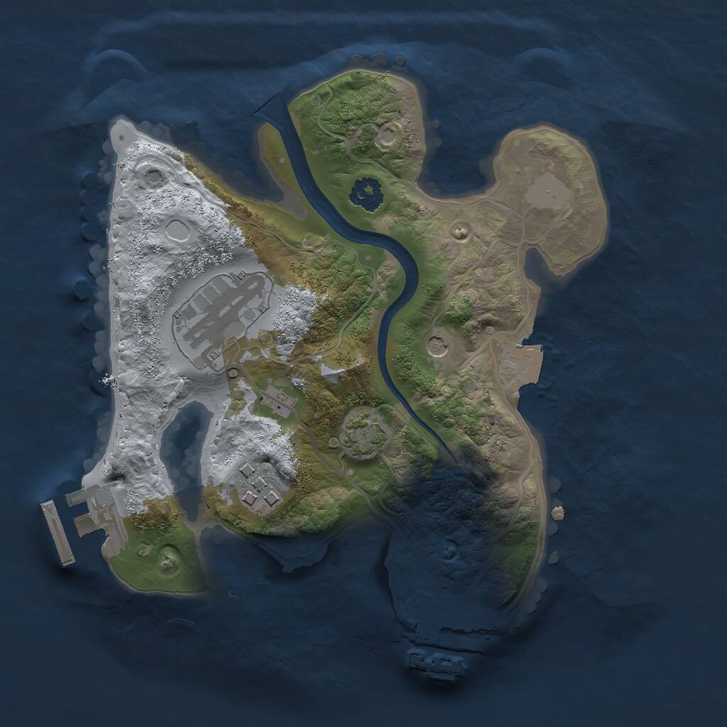 Rust Map: Procedural Map, Size: 2200, Seed: 544490293, 7 Monuments