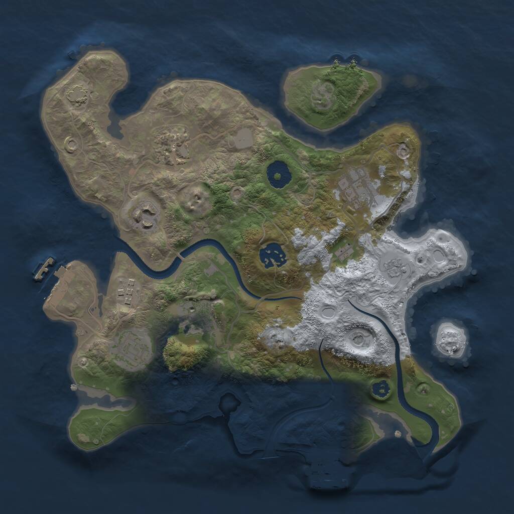 Rust Map: Procedural Map, Size: 3000, Seed: 2372, 13 Monuments