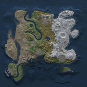Thumbnail Rust Map: Procedural Map, Size: 3000, Seed: 10187653, 11 Monuments