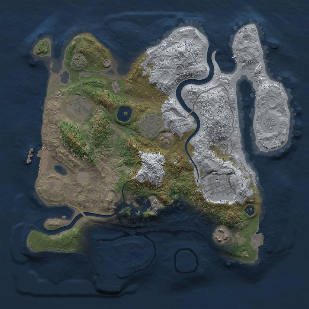 Rust Map: Procedural Map, Size: 3000, Seed: 28206, 11 Monuments