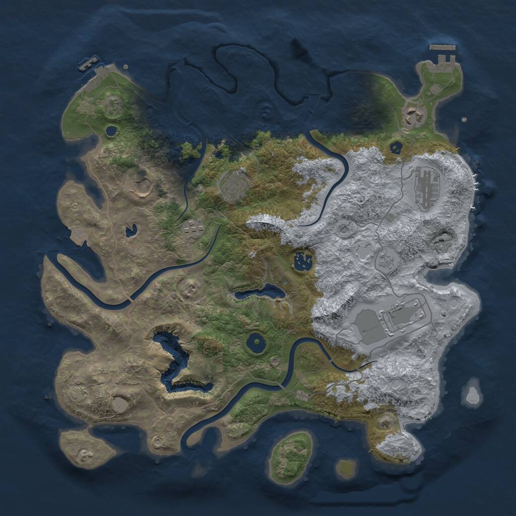 Rust Map: Procedural Map, Size: 4000, Seed: 10519, 13 Monuments