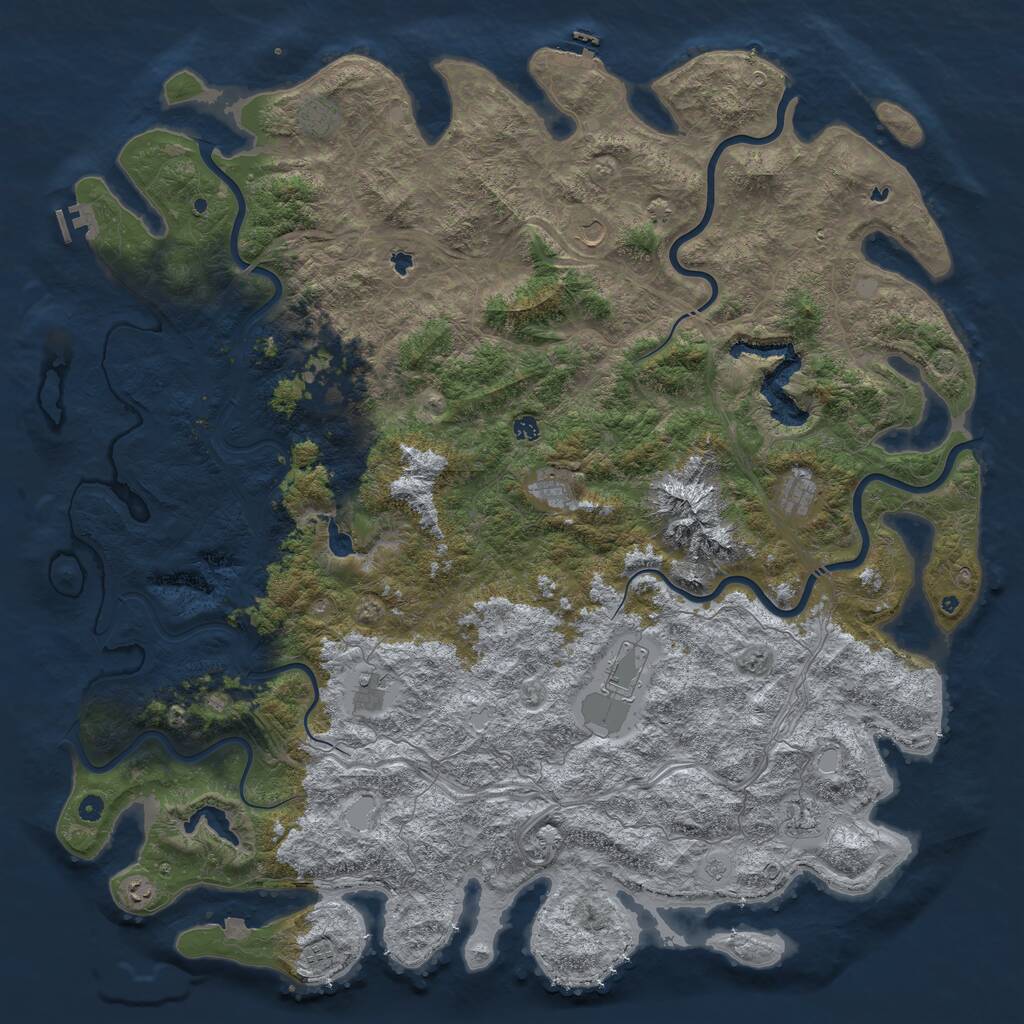 Rust Map: Procedural Map, Size: 6000, Seed: 101180085, 17 Monuments