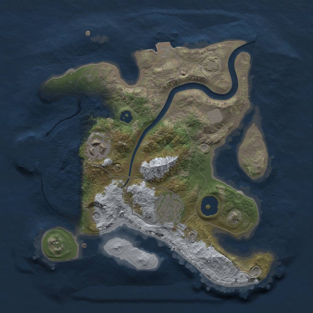 Rust Map: Procedural Map, Size: 2500, Seed: 2069245169, 6 Monuments