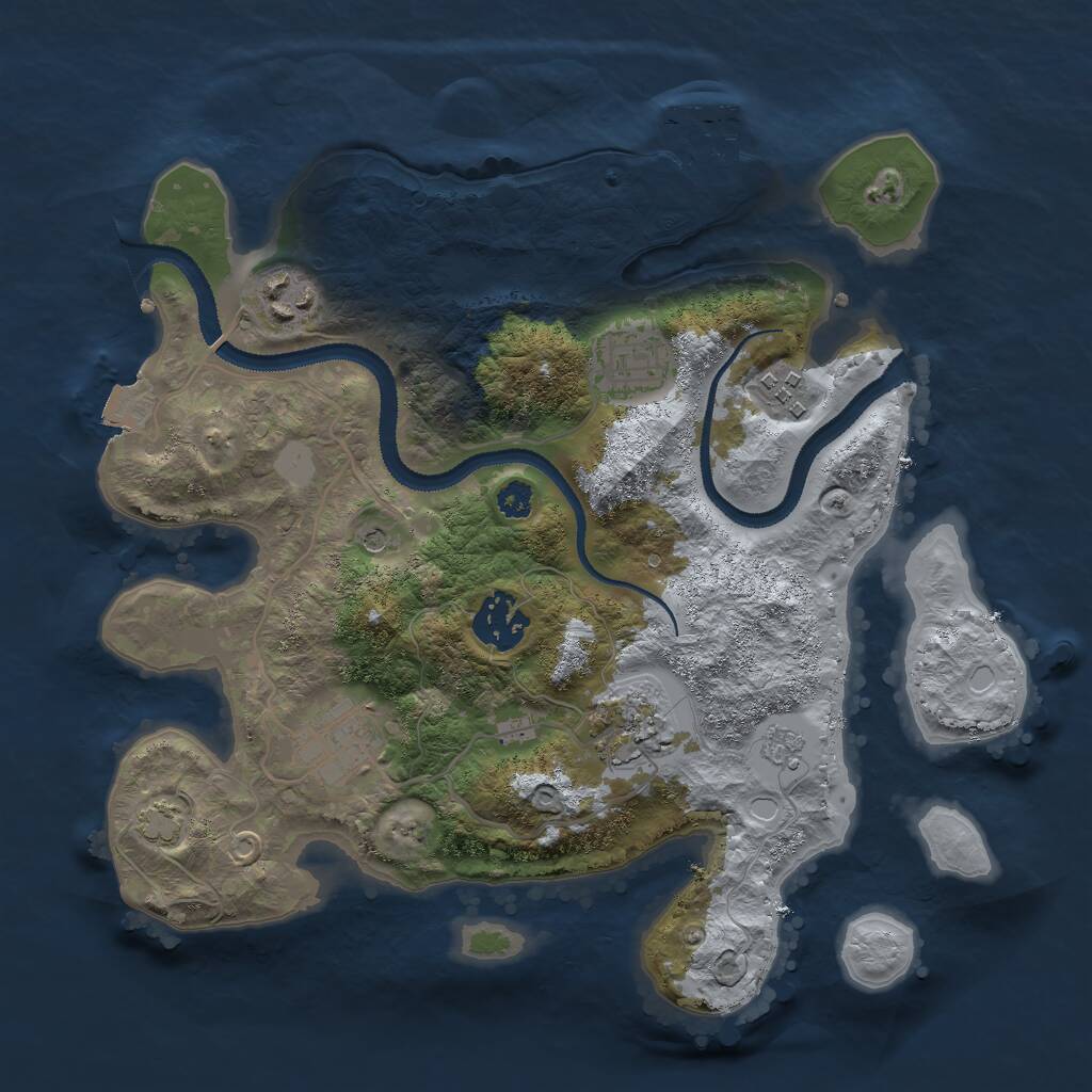 Rust Map: Procedural Map, Size: 3000, Seed: 461131869, 11 Monuments