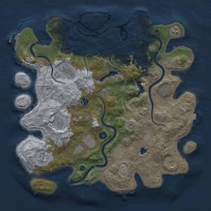 Thumbnail Rust Map: Procedural Map, Size: 4100, Seed: 663432621, 16 Monuments