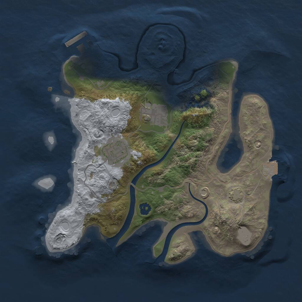 Rust Map: Procedural Map, Size: 2500, Seed: 87263, 5 Monuments