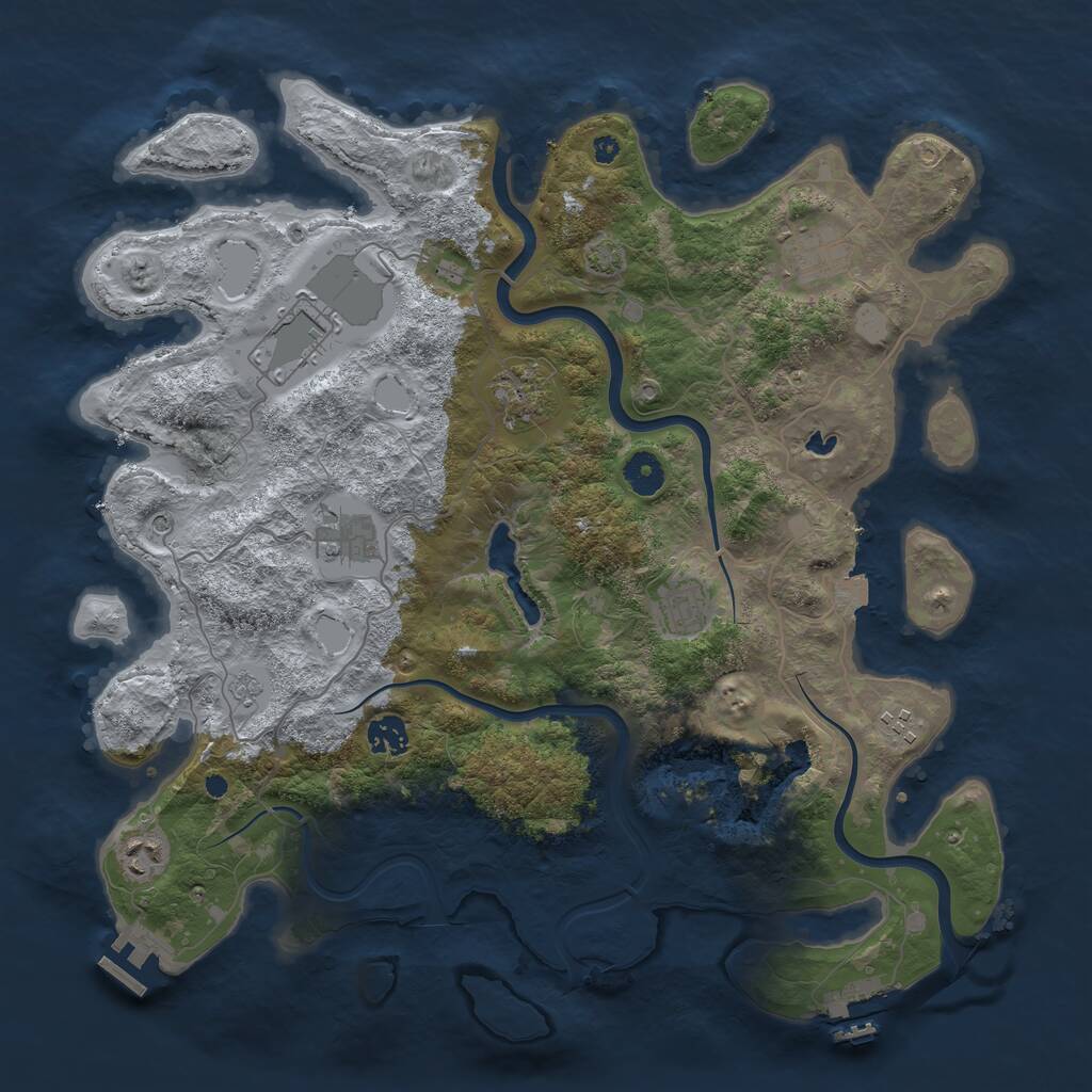 Rust Map: Procedural Map, Size: 4000, Seed: 407572048, 14 Monuments