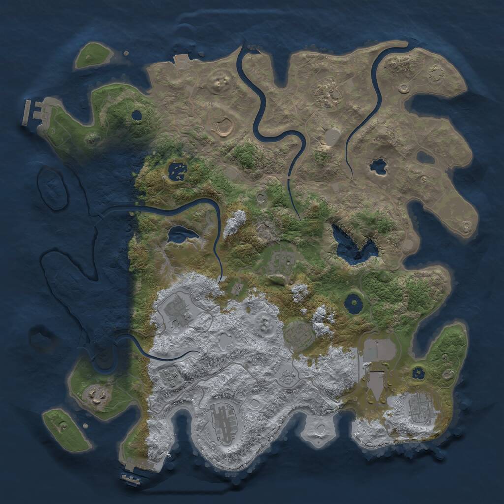 Rust Map: Procedural Map, Size: 4000, Seed: 1984517200, 17 Monuments