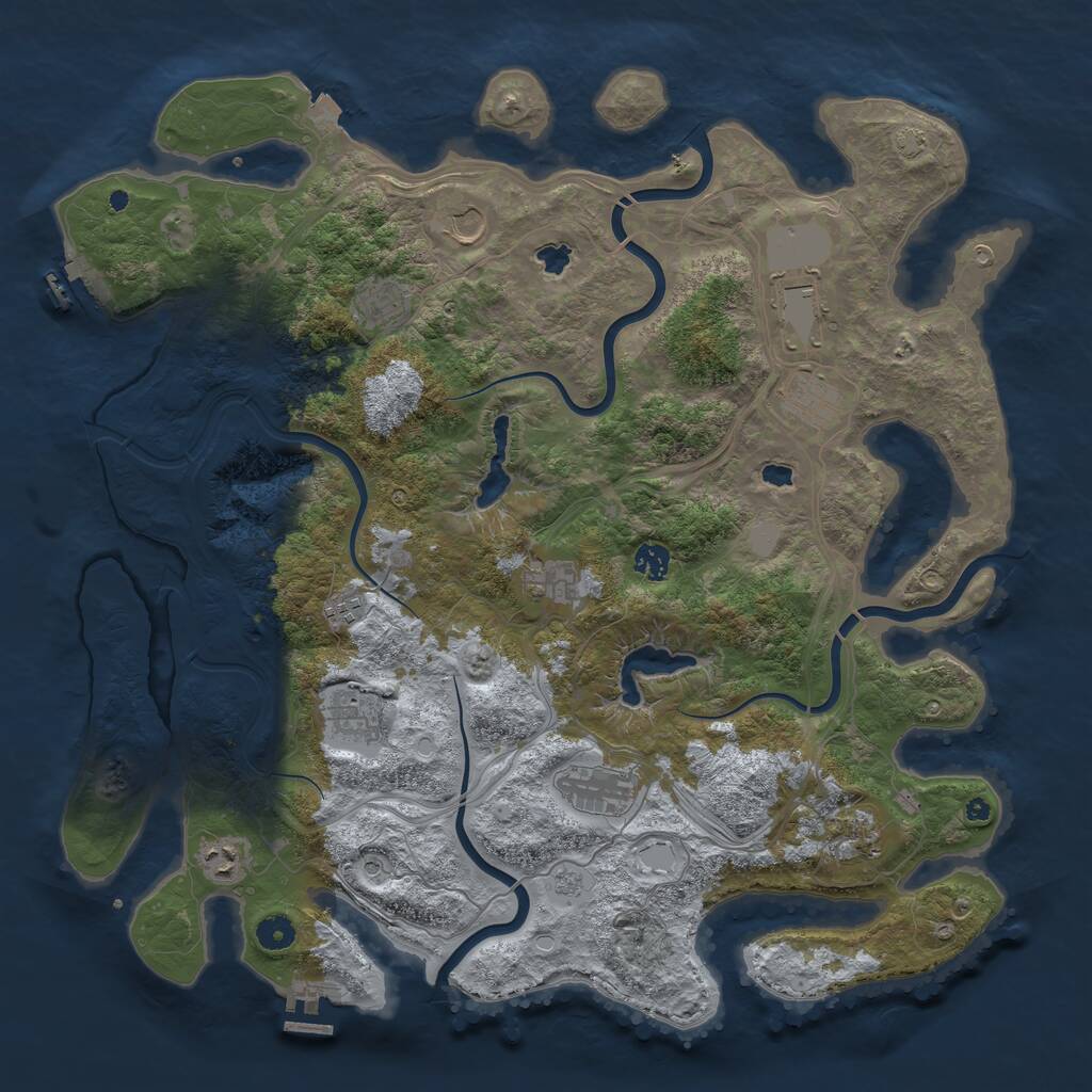 Rust Map: Procedural Map, Size: 4500, Seed: 555488869, 17 Monuments