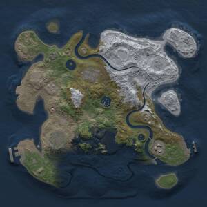 Thumbnail Rust Map: Procedural Map, Size: 3000, Seed: 14899, 12 Monuments
