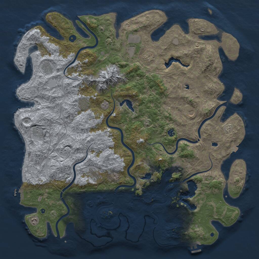 Rust Map: Procedural Map, Size: 5420, Seed: 1289664214, 17 Monuments