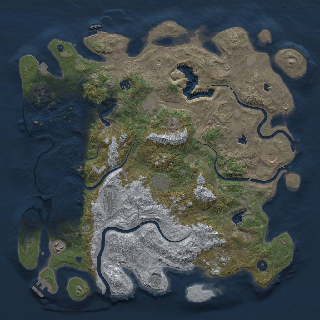 Rust Map: Procedural Map, Size: 4500, Seed: 862177105, 14 Monuments