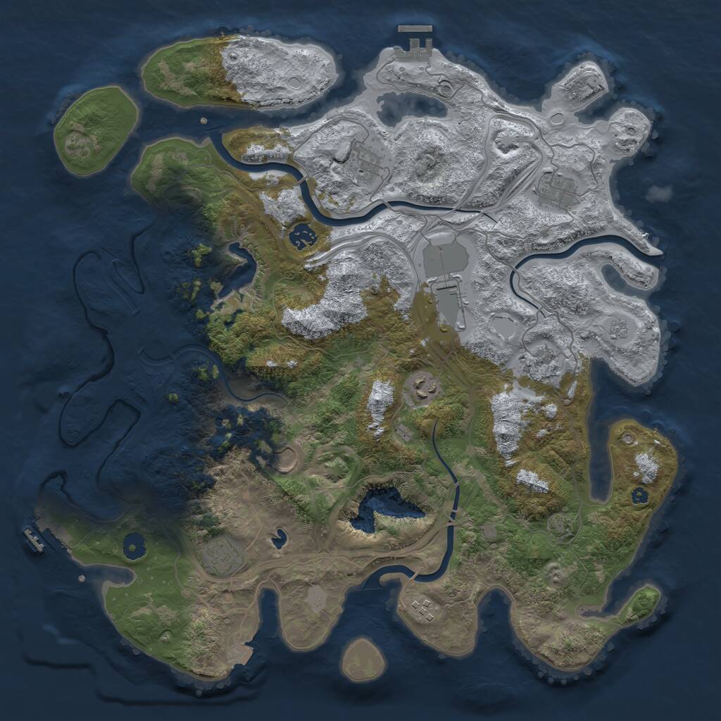 Rust Map: Procedural Map, Size: 4250, Seed: 987654, 15 Monuments