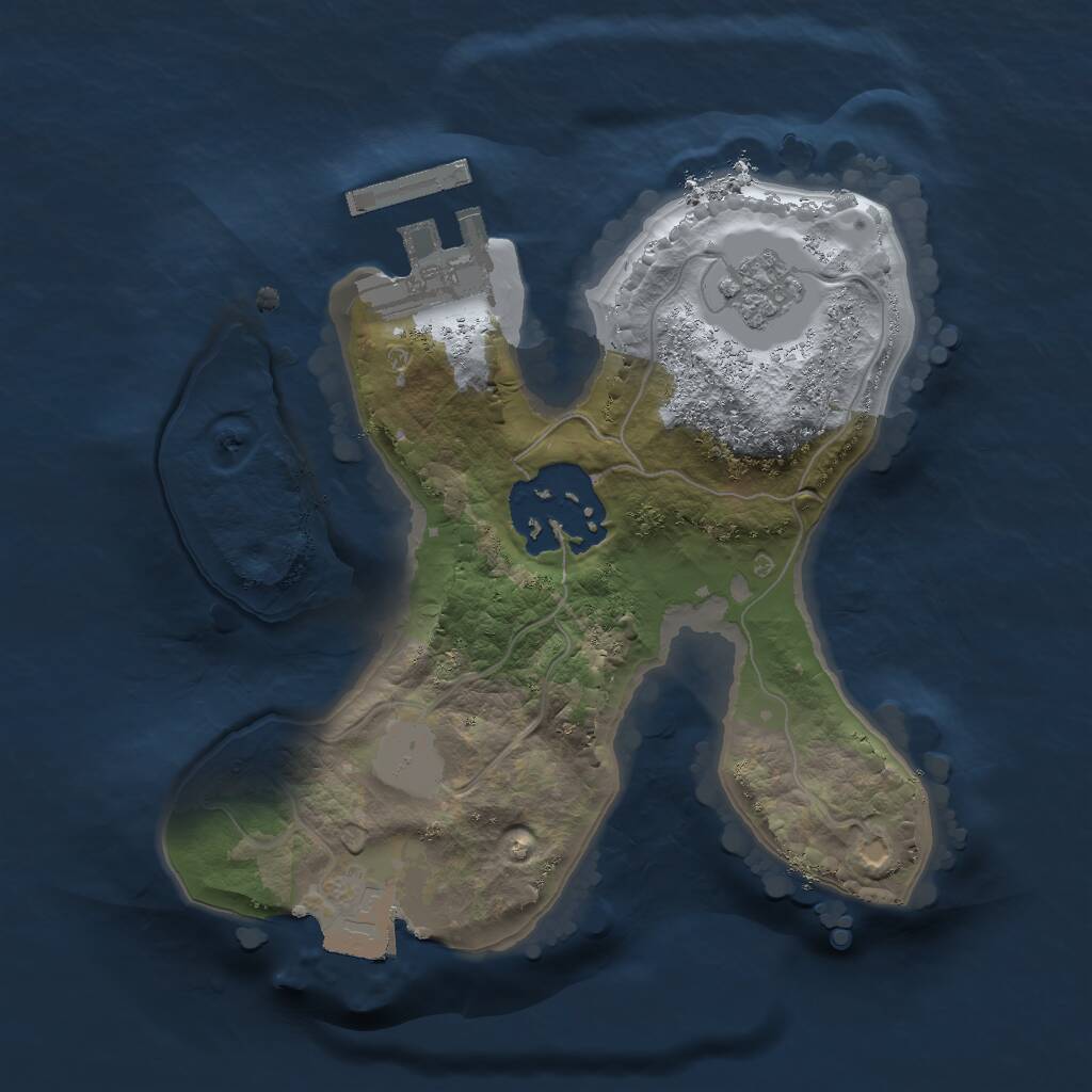 Rust Map: Procedural Map, Size: 1750, Seed: 1284595156, 4 Monuments