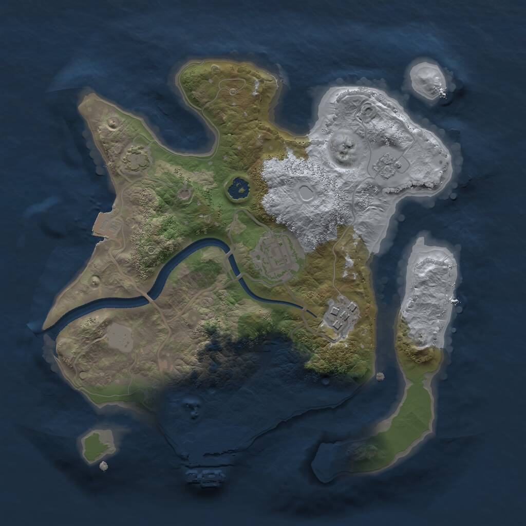 Rust Map: Procedural Map, Size: 2500, Seed: 413462803, 6 Monuments