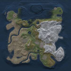 Thumbnail Rust Map: Procedural Map, Size: 3500, Seed: 535969321, 13 Monuments