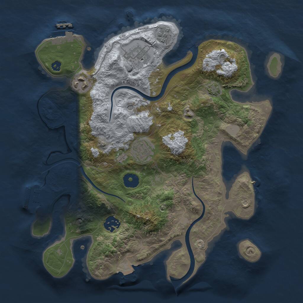 Rust Map: Procedural Map, Size: 3000, Seed: 110950799, 10 Monuments