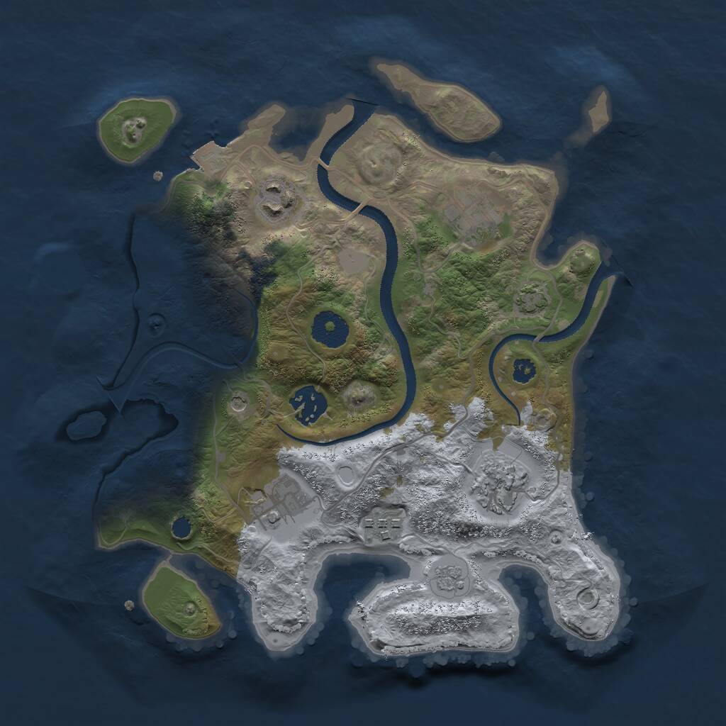 Rust Map: Procedural Map, Size: 3000, Seed: 783492, 10 Monuments