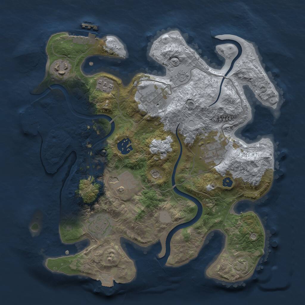 Rust Map: Procedural Map, Size: 3000, Seed: 14620, 13 Monuments