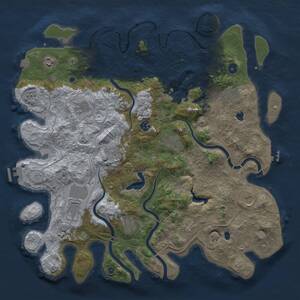 Thumbnail Rust Map: Procedural Map, Size: 4500, Seed: 92153786, 17 Monuments