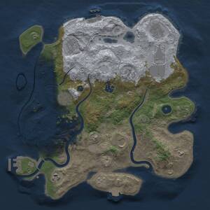 Thumbnail Rust Map: Procedural Map, Size: 3500, Seed: 971263653, 15 Monuments