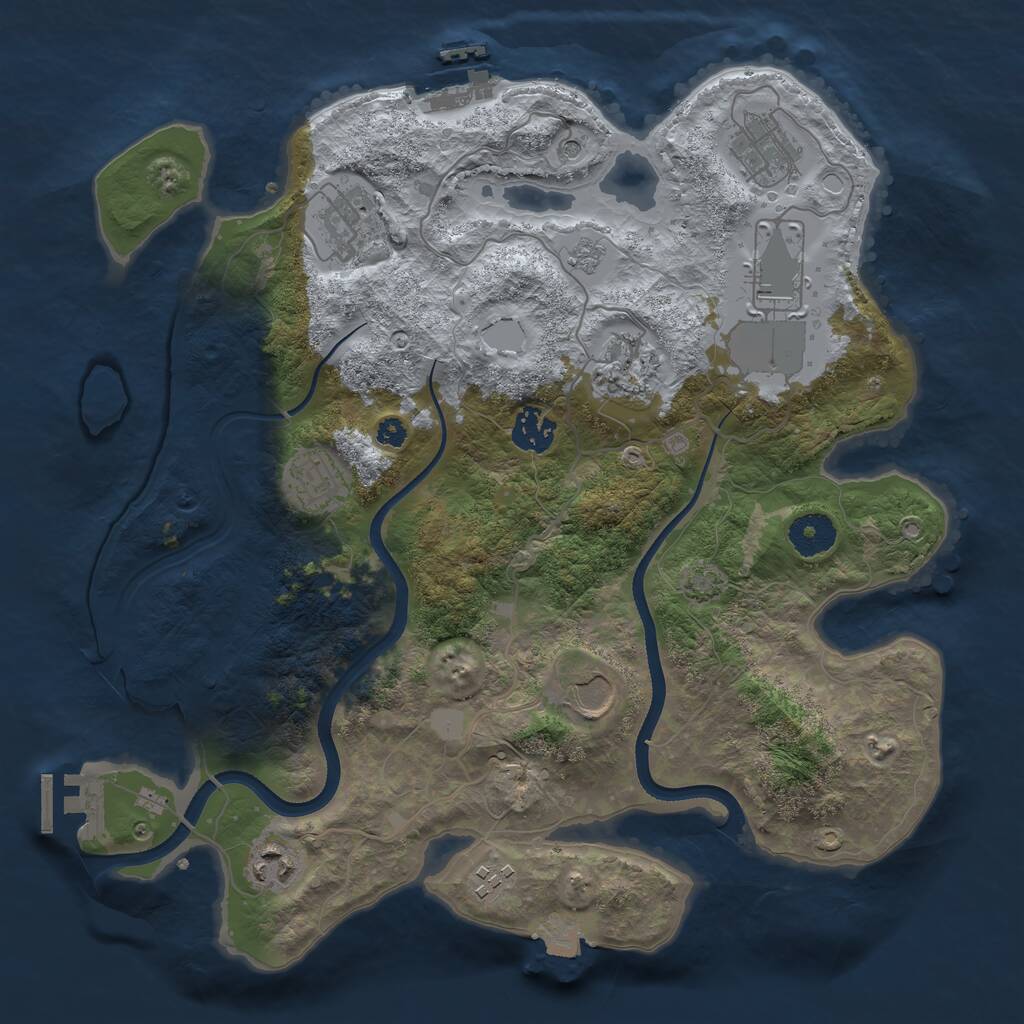 Rust Map: Procedural Map, Size: 3500, Seed: 971263653, 15 Monuments
