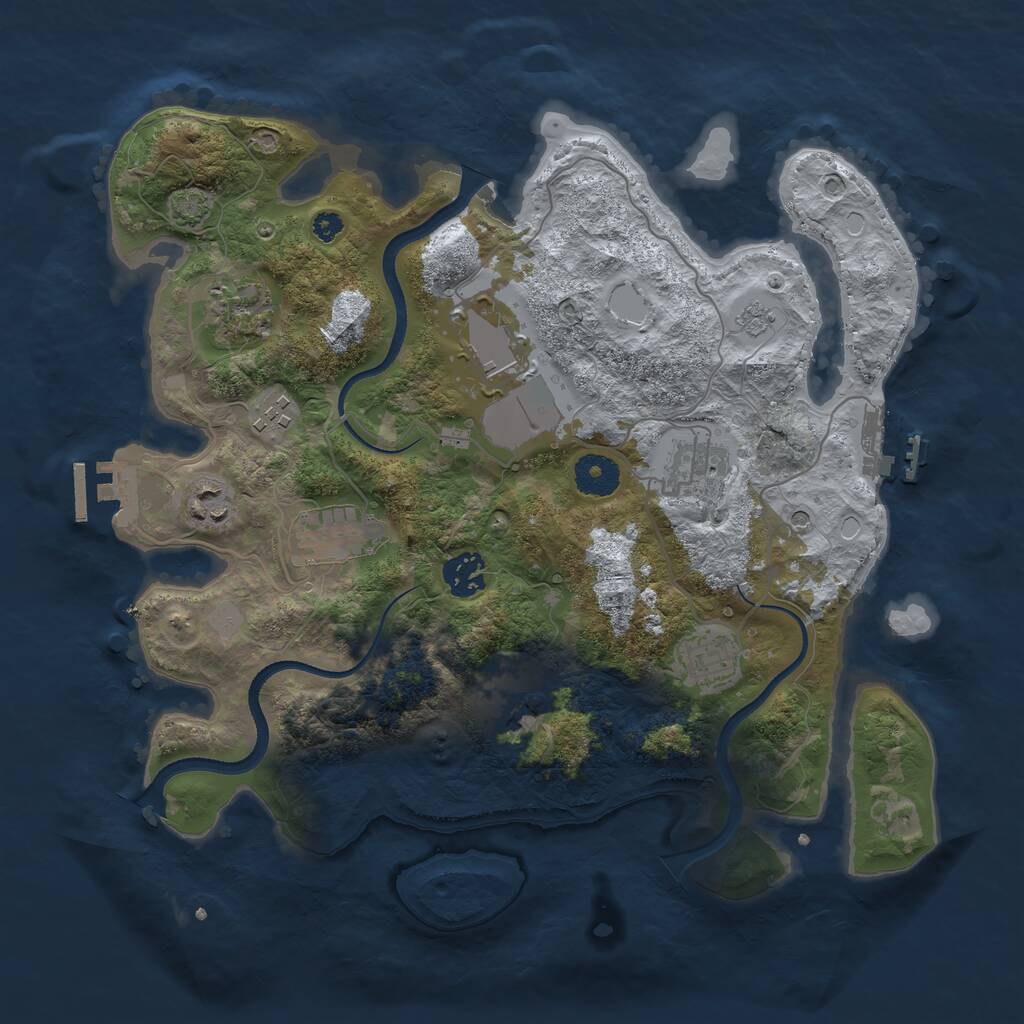 Rust Map: Procedural Map, Size: 3500, Seed: 889900, 15 Monuments