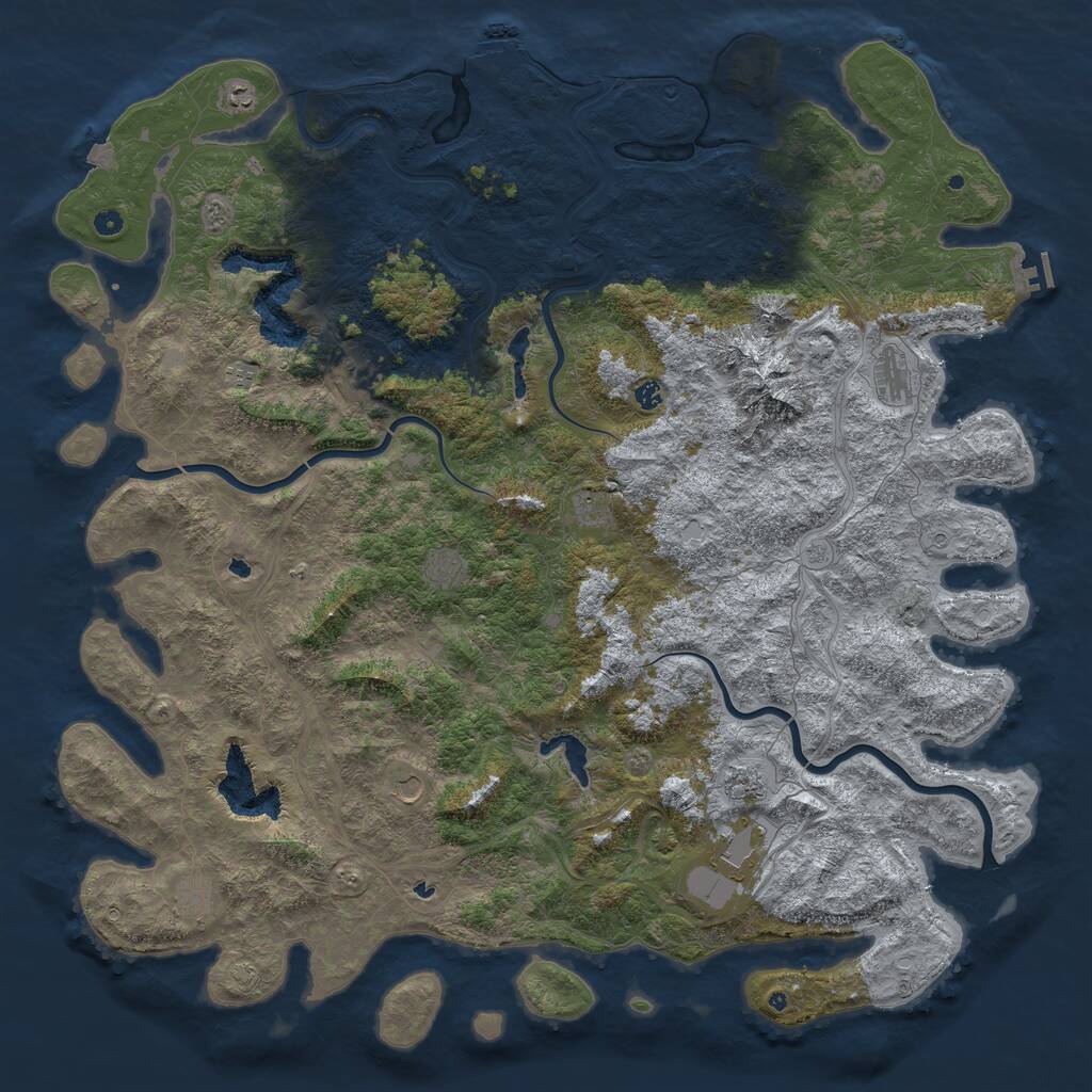 Rust Map: Procedural Map, Size: 6000, Seed: 10519, 17 Monuments