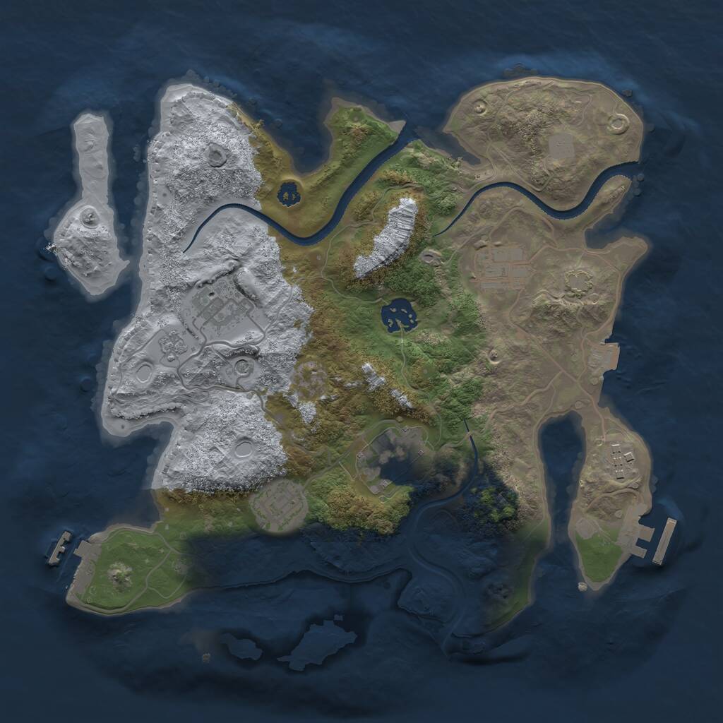 Rust Map: Procedural Map, Size: 3100, Seed: 930511, 12 Monuments