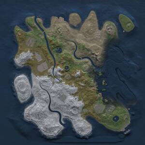 Thumbnail Rust Map: Procedural Map, Size: 3500, Seed: 1384750866, 15 Monuments