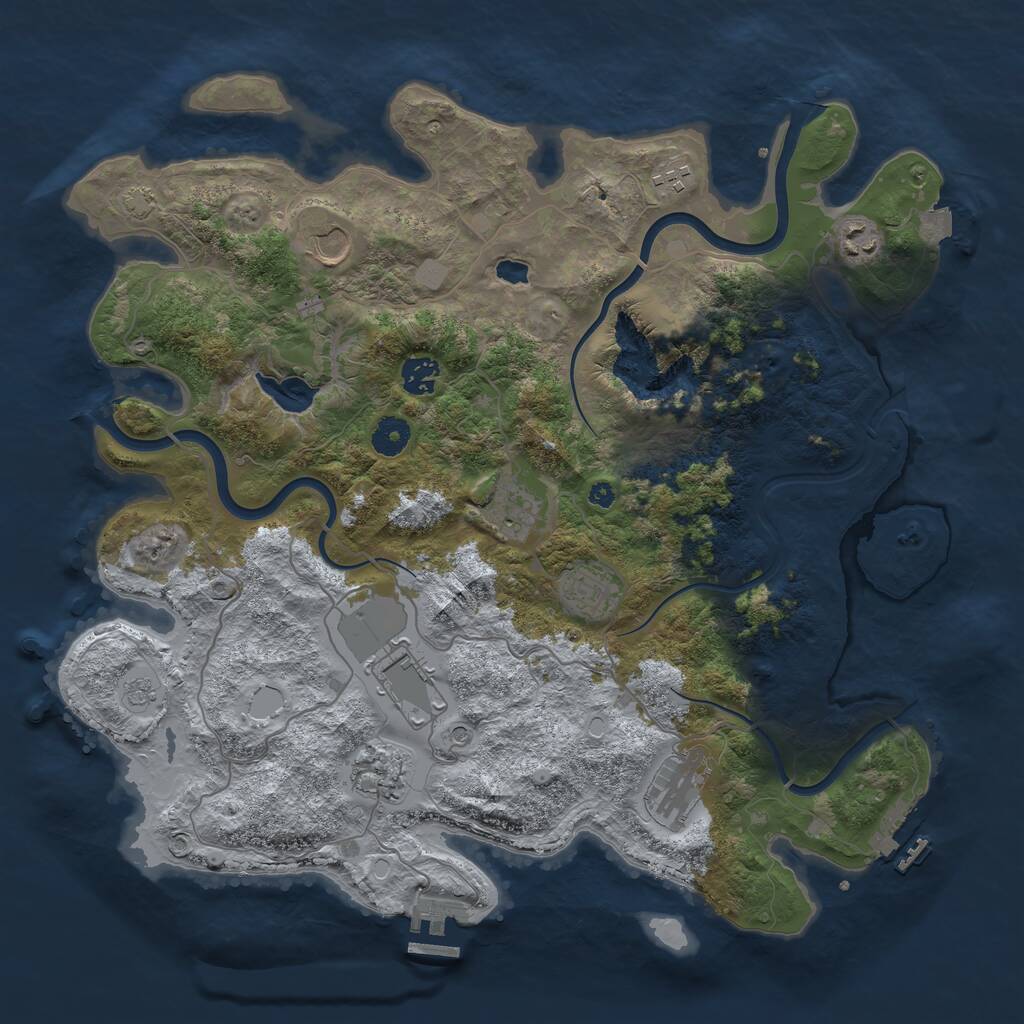 Rust Map: Procedural Map, Size: 4000, Seed: 12065, 15 Monuments