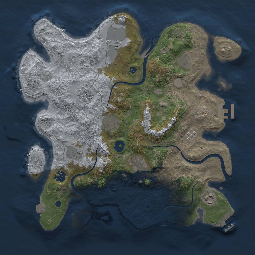 Rust Map: Procedural Map, Size: 3500, Seed: 348730261, 15 Monuments