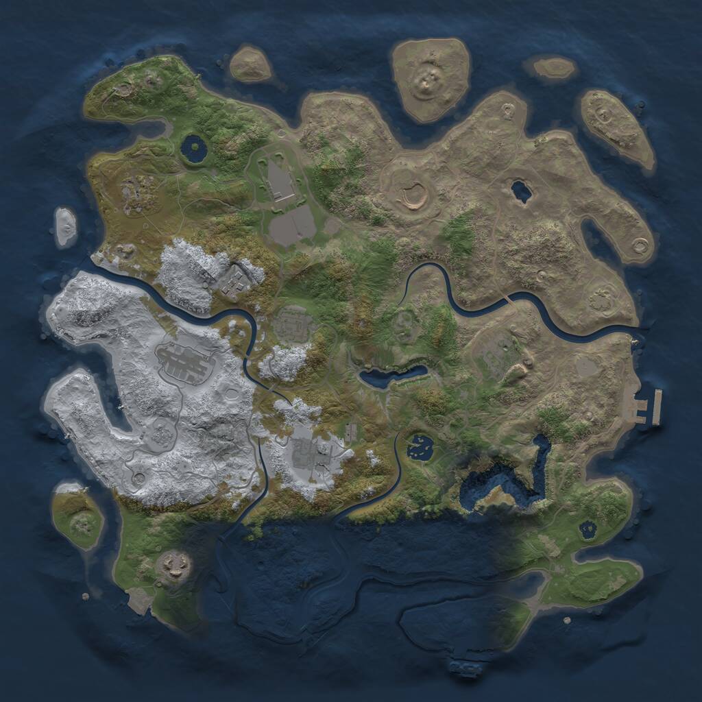 Rust Map: Procedural Map, Size: 4000, Seed: 52398, 16 Monuments