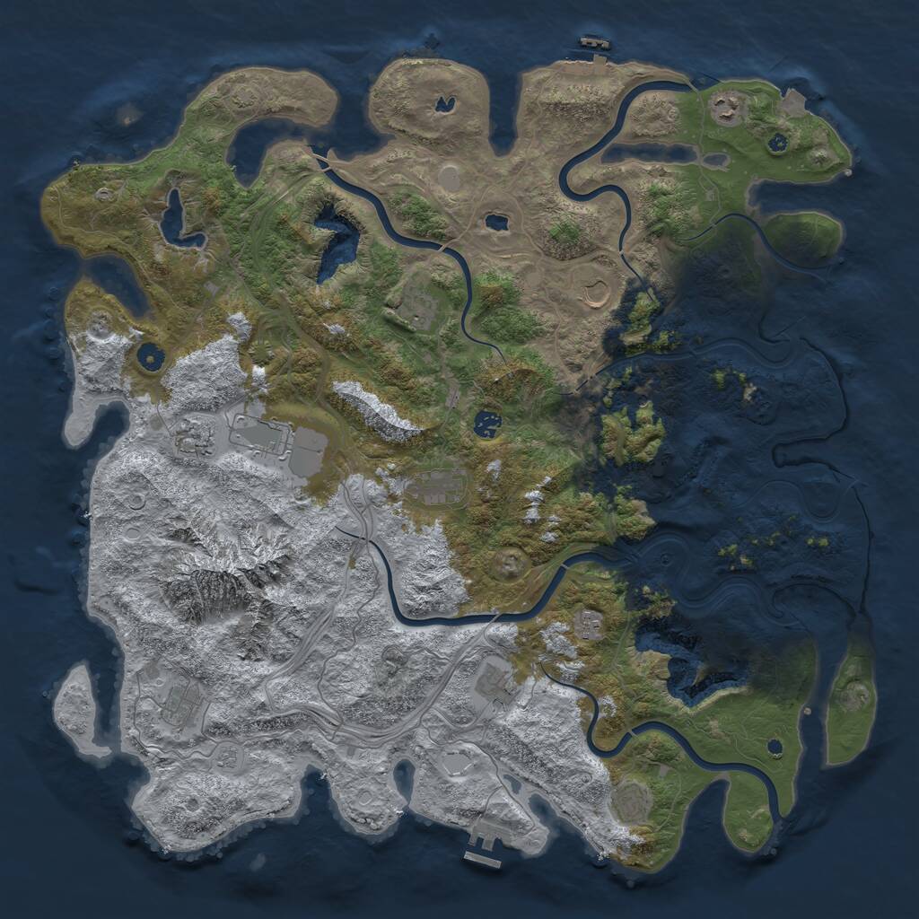 Rust Map: Procedural Map, Size: 5000, Seed: 1914713035, 17 Monuments