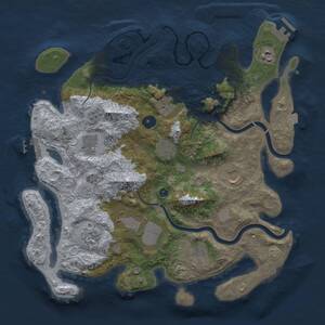 Thumbnail Rust Map: Procedural Map, Size: 3700, Seed: 917101177, 15 Monuments