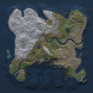 Thumbnail Rust Map: Procedural Map, Size: 3500, Seed: 1690432230, 15 Monuments