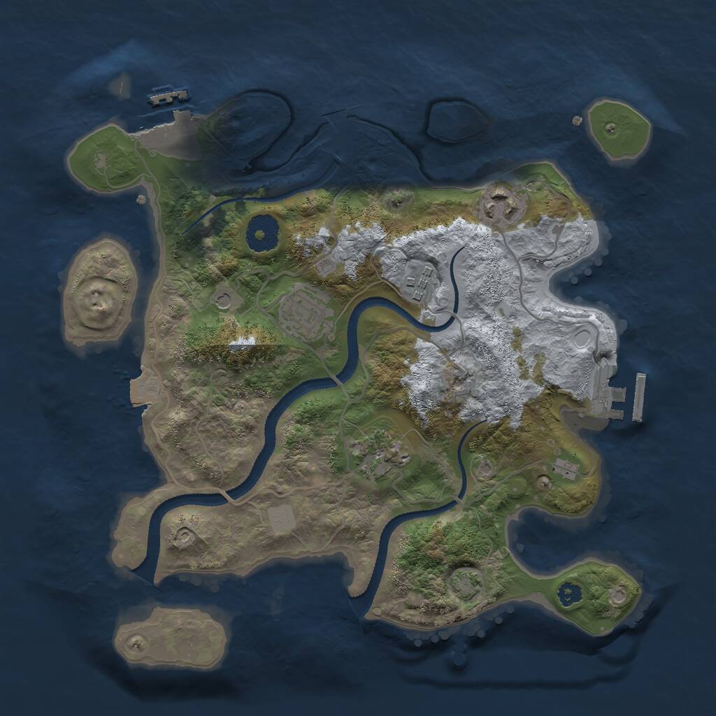 Rust Map: Procedural Map, Size: 3000, Seed: 1234820699, 9 Monuments