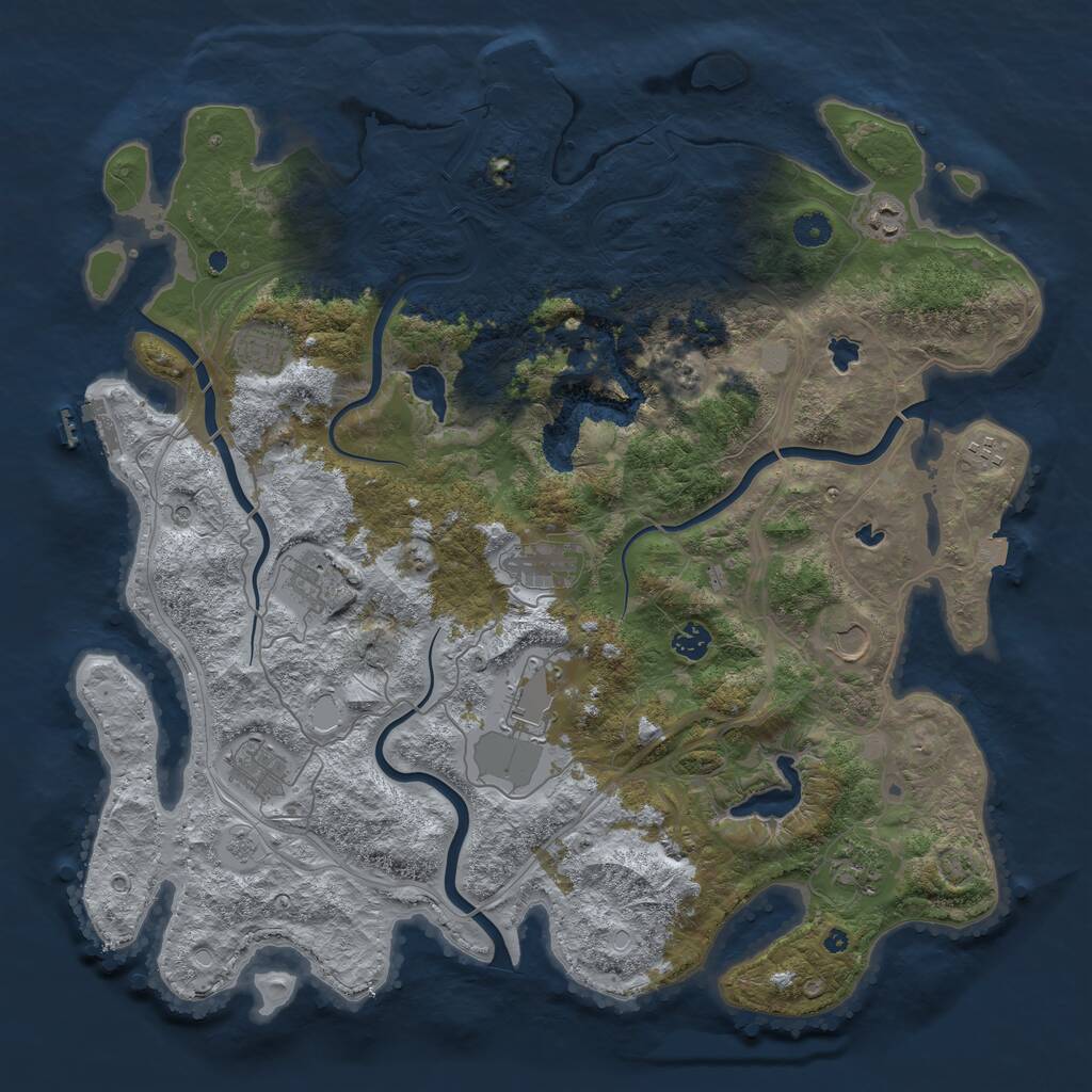 Rust Map: Procedural Map, Size: 4500, Seed: 768505048, 16 Monuments