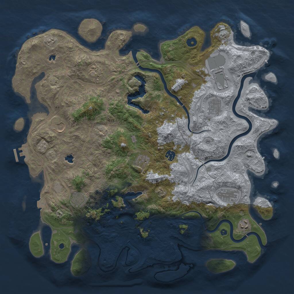 Rust Map: Procedural Map, Size: 4500, Seed: 129114482, 15 Monuments