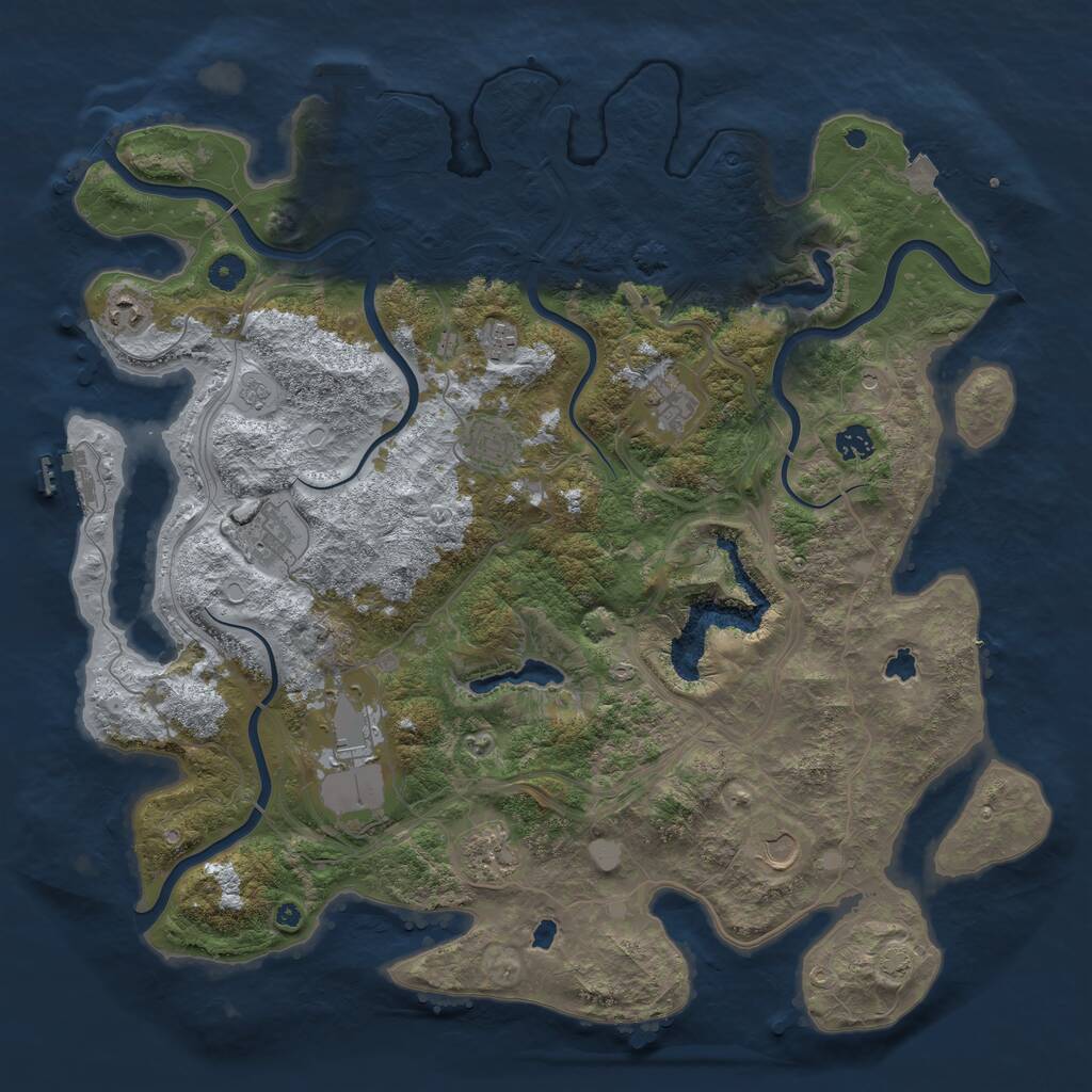 Rust Map: Procedural Map, Size: 4500, Seed: 267686638, 15 Monuments